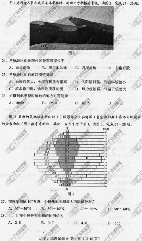 河南省成人高考2014年统一考试文科综合真题A卷